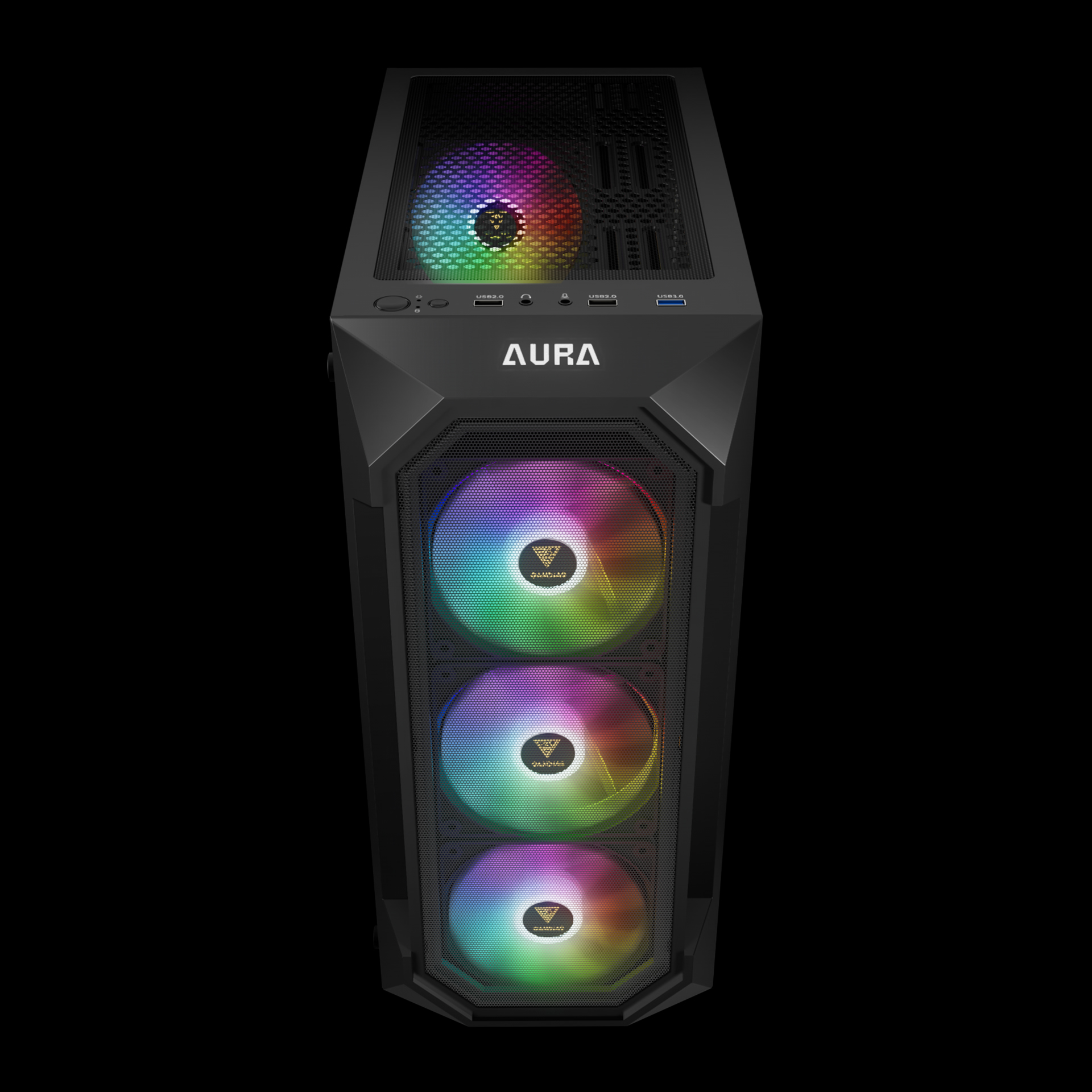 GAMDIAS AURA GC1 ELITE ARGB Mid Tower Gaming Case - Black GAMDIAS AURA GC1 ELITE ARGB Mid Tower Gaming Case - Black